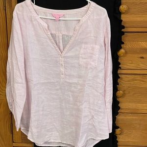 Lilly Pulitzer Pink Linen Top